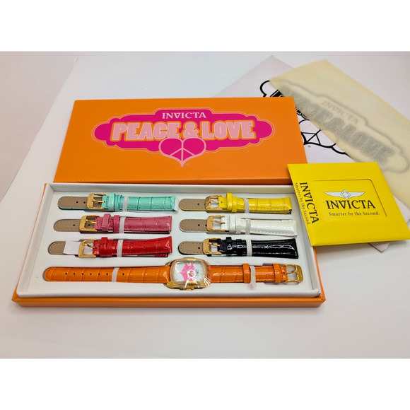 Invicta Peace and Love Watch In Original Box NEW 7 Bands Paperwork - Picture 1 of 6